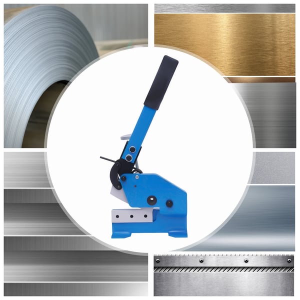 Penkkileikkuri metallille - Manuaalinen vipu - Leikkuuleveys 12,5 cm - Pöytäkiinnitys - Teräkselle ja raudoitukselle - CE