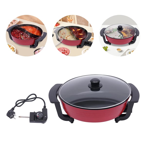 Mandarin Duck -hotpot-pata, kaksiosainen 6 l yin-yang-väliseinällä, tumma khaki, kiinalainen fondue kotiin ja juhliin