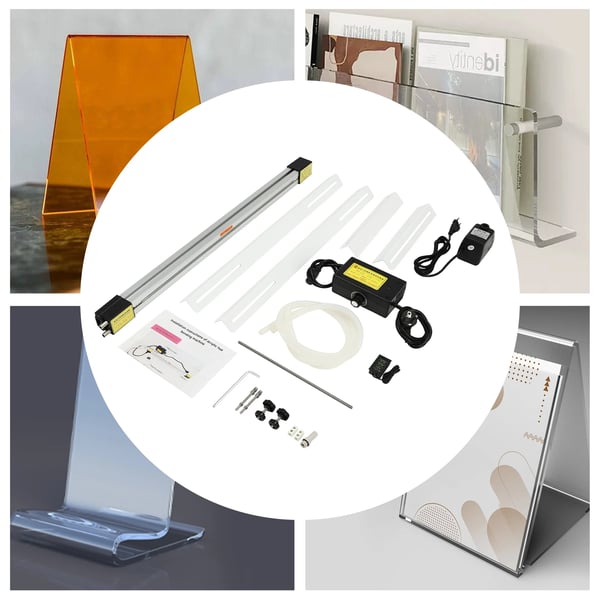 Varmbukkemaskine til akryl og plast - Akrylbukker - 1000W - Bukkebredde 60 cm - 110–240V - EU-stik - CE - Hvid