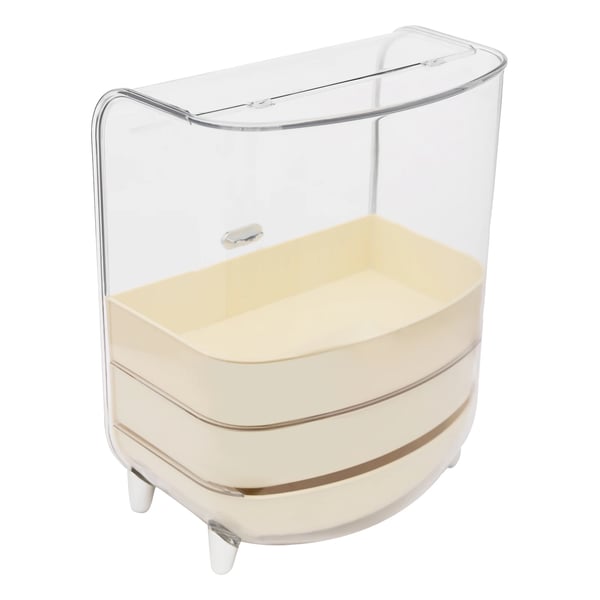 Meikki- ja kosmetiikkasäilytin - Säilytyslaatikko kannella - 2 laatikkoa - PET-muovi - 28,5×19×36 cm - Aukkomitta 28,5×21,5 cm - Valkoinen