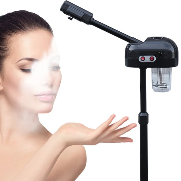 Ansigtsdamper - Professionel damper - EU-stik - Effekt 800 W - Tank 750 ml - Nano-damp - Damptid 30–50 min - Justerbar højde 30–40 cm - Mørkeblå