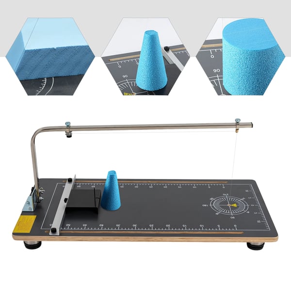 Skumskærer med varm tråd - T21 - Bord 38×78 cm - Justerbar 50–300 °C - Skærehøjde 20 cm - 30 W - EU-stik - Lysegrå