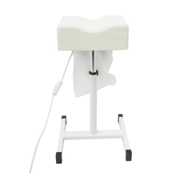 Pedicure Fodstøtte - Fodpleje Stativ - Med Neglestøvsuger - Justerbar Højde 48–68 cm - H-formet Base - Metal - Belastning 10 kg - Hvid