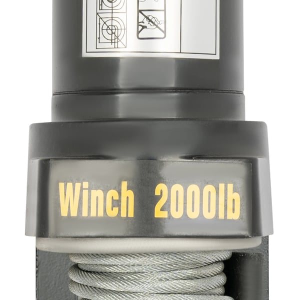 Sähkövinssi - 12V DC 0,4 kW - Vetovoima 900 kg - Nostokyky 200 kg - IP67 Vedenpitävä - Nopeus 4 m/min - Kuparimoottori - Musta