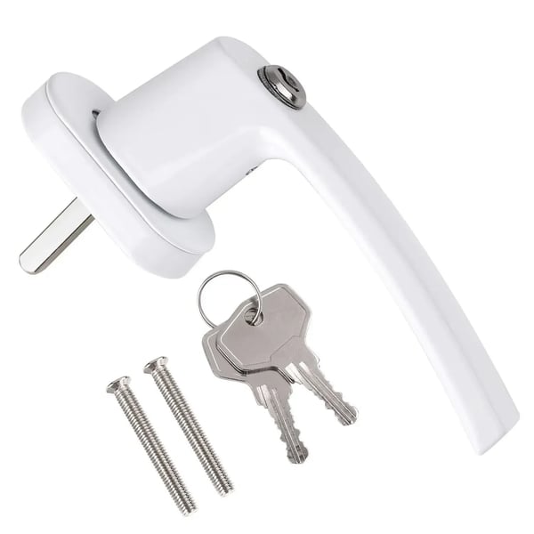 Vindueshåndtag - Universal Inline Espag - Låsbart med nøgle - Erstatning til termoruder - Aluminiumslegering - 8 stk - Hvid