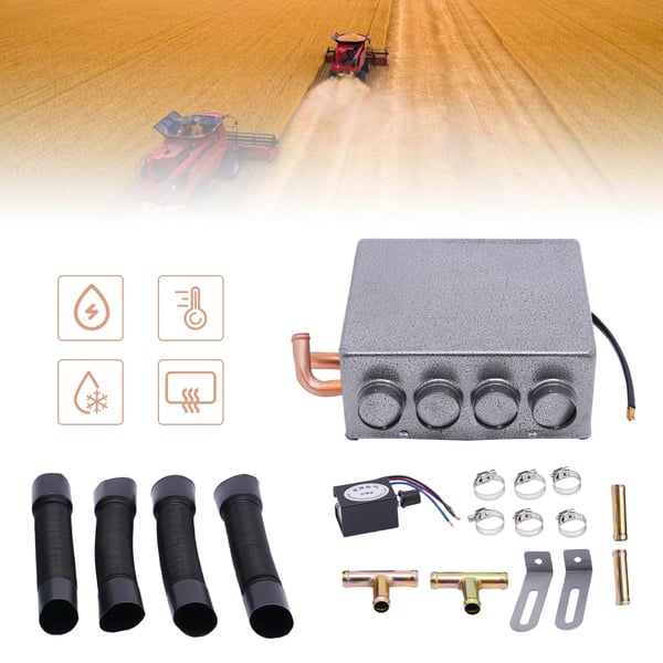 Bilvarmer - Under instrumentbræt Defroster/Afdugger - 12V - 8A - Kompakt - Blæserhastighedskontakt - 30×26×13 cm