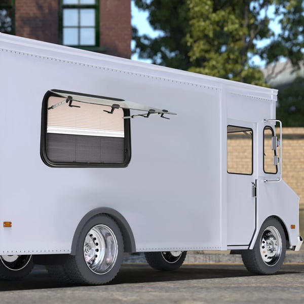 Autocamper/Caravan Vindue - Udslående - 90 x 55 cm - Med mørklægning & myggenet - Exit-vindue til trailer/van - Sort