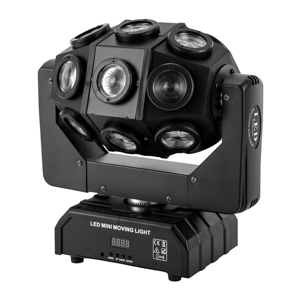 Scenelys / Diskolys - LED PAR - 18x LED RGBW - DMX512-styring - Lydaktiveret - Køleventilator - AC-drift - 2000–82000 lm