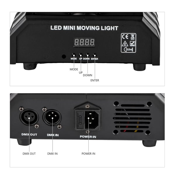 Scenelys / Diskolys - LED PAR - 18x LED RGBW - DMX512-styring - Lydaktiveret - Køleventilator - AC-drift - 2000–82000 lm
