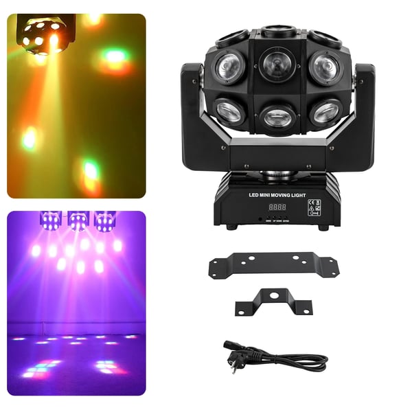 Scenelys / Diskolys - LED PAR - 18x LED RGBW - DMX512-styring - Lydaktiveret - Køleventilator - AC-drift - 2000–82000 lm