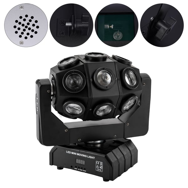 Scenelys / Diskolys - LED PAR - 18x LED RGBW - DMX512-styring - Lydaktiveret - Køleventilator - AC-drift - 2000–82000 lm