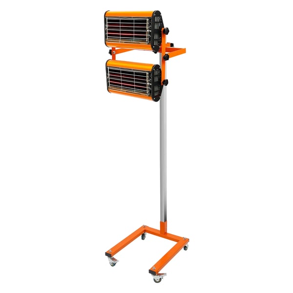 Infrarød laktørrer - IR hærdelampe - 2000 W (2×1000 W) - Timer 0–60 min - Dækningsområde 0,8×0,6 m - 220–235 V - Orange