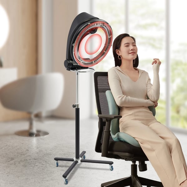 Salon hårtørrer & hårsteamer 3-i-1, roterende infrarød, 950 W, 6 tilstande, sort