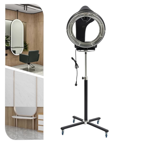 Salon hårtørrer & hårsteamer 3-i-1, roterende infrarød, 950 W, 6 tilstande, sort