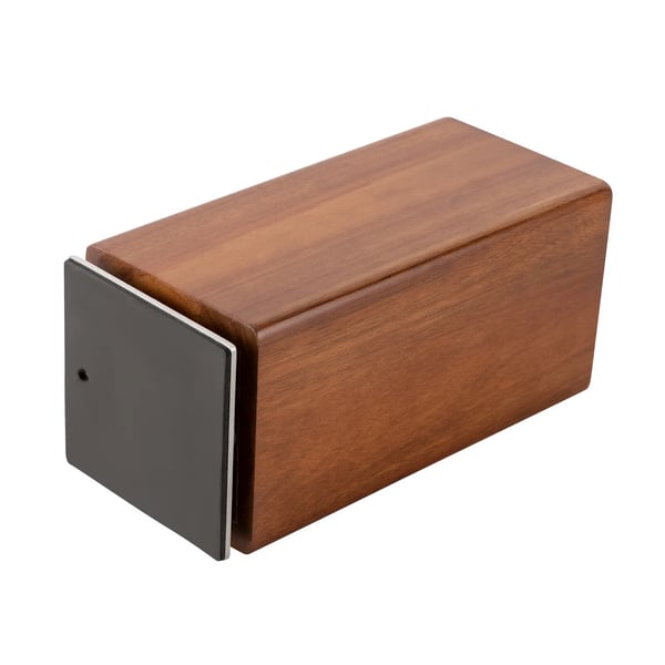 Knivblok - Magnetisk knivholder - 360° Drejbar, Med børsteindsats, Uden knive, 11×11×24,6 cm - Brun