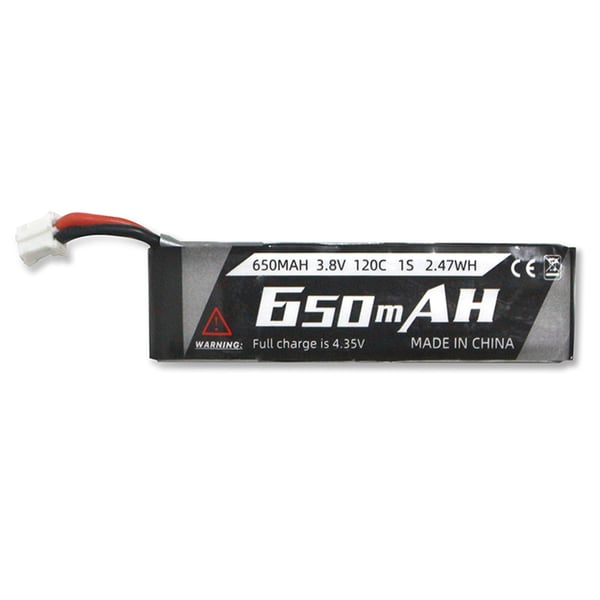 FPV Tiny Whoop dronebatteri - 1S HV LiPo - 3,8V 650mAh - PH2.0-stik - Til RC racerdrone - 1 stk - Sort