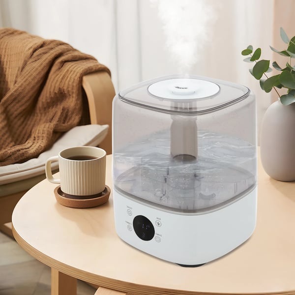 Luftfugter - Ultralyd - 5 L Vandtank - 300 ml/h - Støjsvag <36 dB - Fjernbetjening & Timer - 25 W - 11–20 m² - Hvid