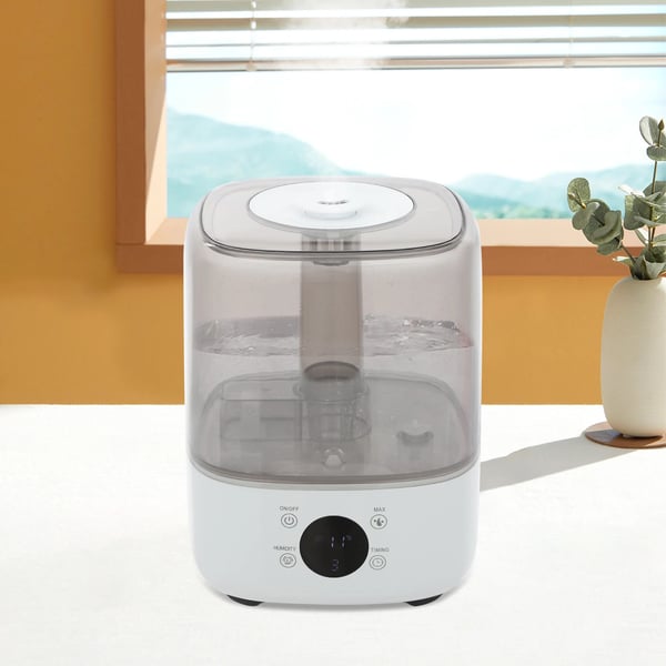 Luftfugter - Ultralyd - 5 L Vandtank - 300 ml/h - Støjsvag <36 dB - Fjernbetjening & Timer - 25 W - 11–20 m² - Hvid