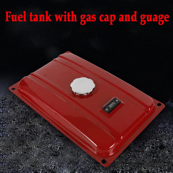 Brændstoftank 5 gallon til generator, universal til EC2500, rød, inkl. brændstoffilter, dæksel med måler og benzinhane
