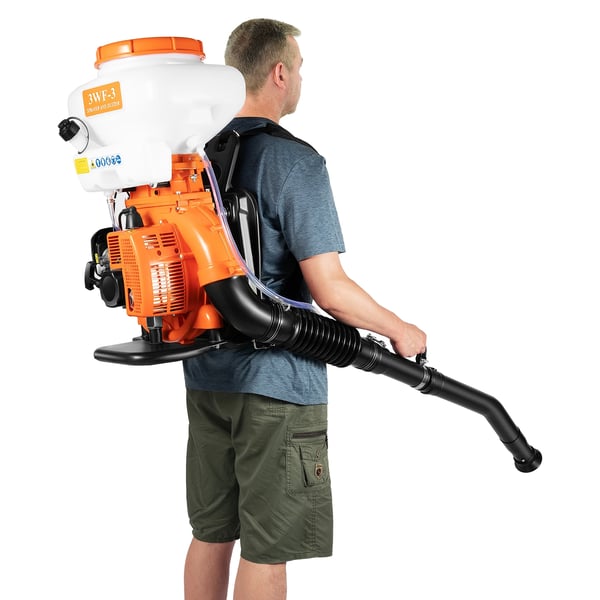 Selkäsuihkutin, bensiinikäyttöinen 2-tahtimoottori 41,5 cc, 3,7 gal tilavuus, 7500 rpm, oranssi/musta