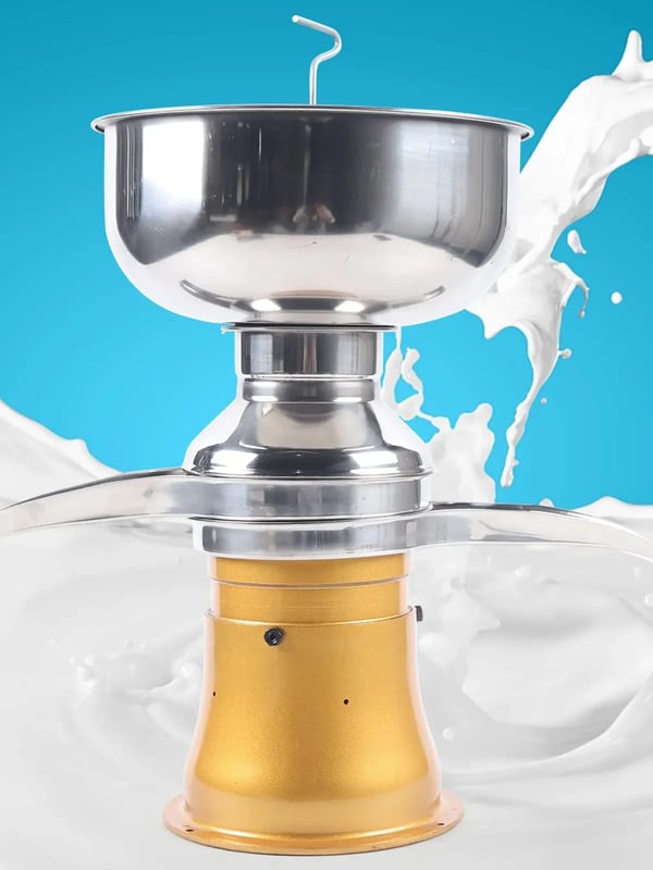 Flødesseparator til mælk - Elektrisk centrifuge - 50 l/t kapacitet - Rustfrit stål - Til hjem og erhverv - Gul
