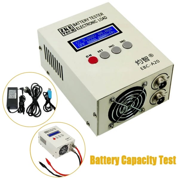 Batterikapacitetstester - EBC-A20 - 220 V - Til Lithium- og Blysyrebatterier - Kapacitetsmåler/Tester - Indigo