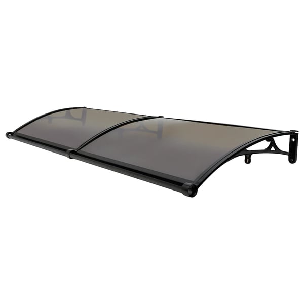 Entrétag - Dørtag - PVC-plade - Aluminiumlegering - 200×60 cm - 200 kg bæreevne - −35–120°C - Nem montering - Ravfarvet & Sort