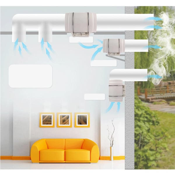 Kanalventilator - HF-150P Inline Rørventilator - Ø 150 mm - Badeværelse & Køkken Udsug - Ventilation - CE-godkendt - Dyblilla