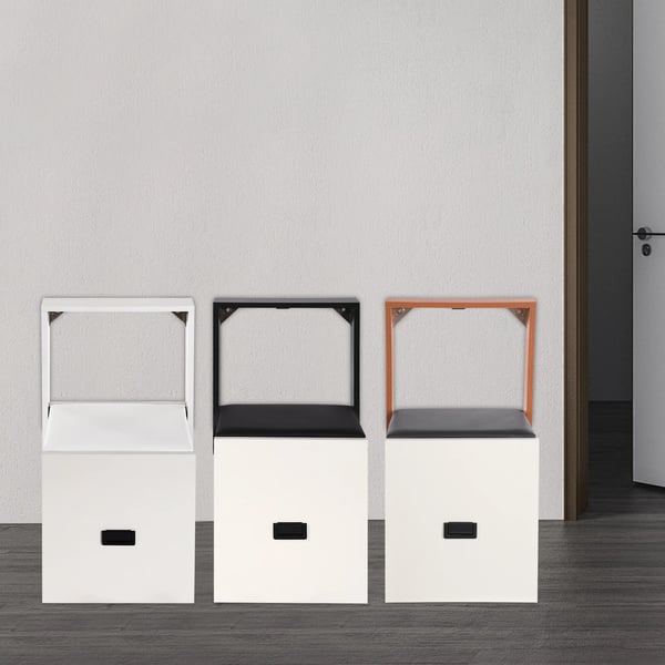 Vægmonteret foldesæde til skift af sko, sort, pladsbesparende design, robust sæde, maks. belastning 150 kg