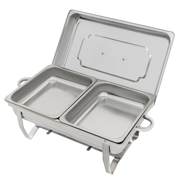 Buffé Chafing Dish Set, Matvärmare med spritbrännare, 4-delars set med tång och skedar