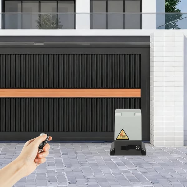 Automatisk skydeportsåbner - Portmotor - 370 W - 220 V - Fjernbetjening - 6 Tandstænger - CE-godkendt - Fail Safe