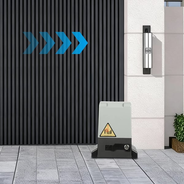 Automatisk skydeportsåbner - Portmotor - 370 W - 220 V - Fjernbetjening - 6 Tandstænger - CE-godkendt - Fail Safe