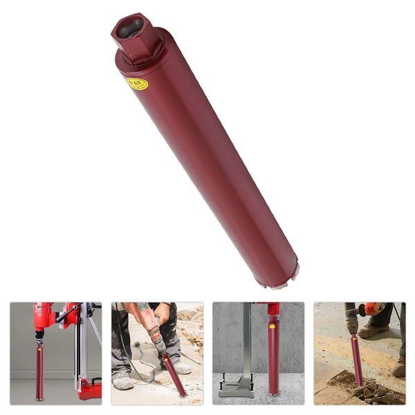 Diamant kernebor - Hulsav 63 mm - 450 mm Længde - Tør/Våd Boring - Til Beton & Mursten - 22 mm Gevind - Diamantsegment 10 mm - Rød