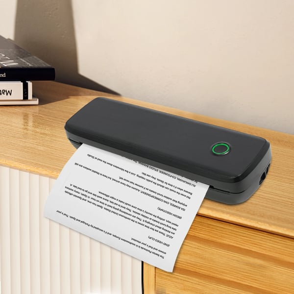 A4 Termisk Printer - Tatoveringsstencil-Overførselsmaskine - Bærbar - Trådløs Bluetooth - Til Smartphone & PC - 10 W - Bordmodel - Sort