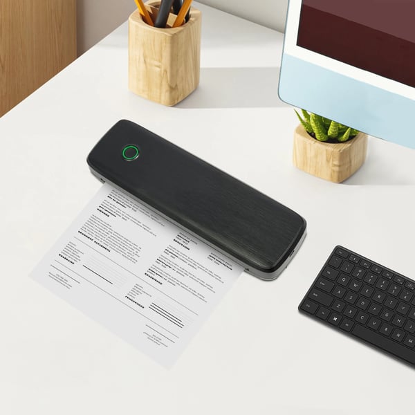 A4 Termisk Printer - Tatoveringsstencil-Overførselsmaskine - Bærbar - Trådløs Bluetooth - Til Smartphone & PC - 10 W - Bordmodel - Sort
