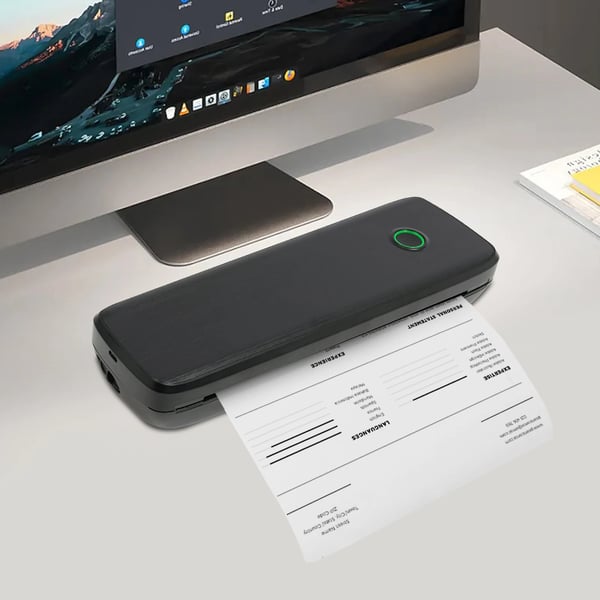 A4 Termisk Printer - Tatoveringsstencil-Overførselsmaskine - Bærbar - Trådløs Bluetooth - Til Smartphone & PC - 10 W - Bordmodel - Sort