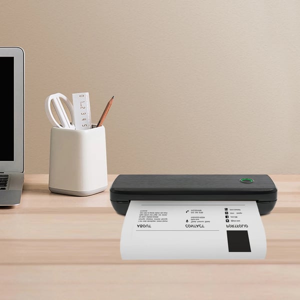 A4 Termisk Printer - Tatoveringsstencil-Overførselsmaskine - Bærbar - Trådløs Bluetooth - Til Smartphone & PC - 10 W - Bordmodel - Sort
