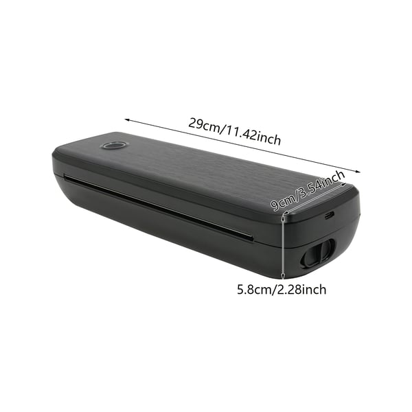 A4 Termisk Printer - Tatoveringsstencil-Overførselsmaskine - Bærbar - Trådløs Bluetooth - Til Smartphone & PC - 10 W - Bordmodel - Sort