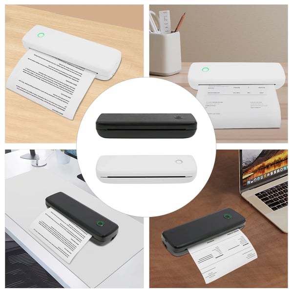 A4 Termisk Printer - Tatoveringsstencil-Overførselsmaskine - Bærbar - Trådløs Bluetooth - Til Smartphone & PC - 10 W - Bordmodel - Sort