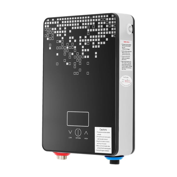 Sähköinen läpivirtauslämmitin 6500 W 220 V, keittiö-/kylpyhuonehana, digitaalinen näyttö, automaattinen lämpötilansäätö, musta