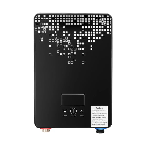 Elektrisk gennemstrømsvandvarmer 6500 W 220 V, køkken-/badeværelsesarmatur, digitalt display, automatisk temperaturstyring, sort