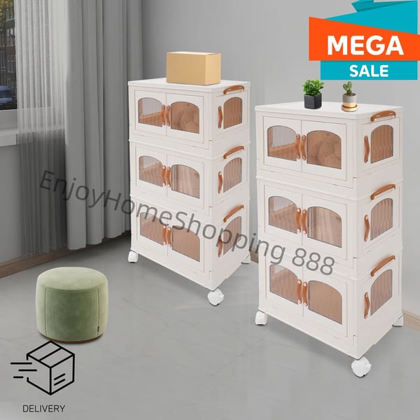 Køkkenorganizer - Opbevaringsreol - 3 niveauer - Fritstående gulvmodel - Ikke-foldbar - Størrelse M - Hvid