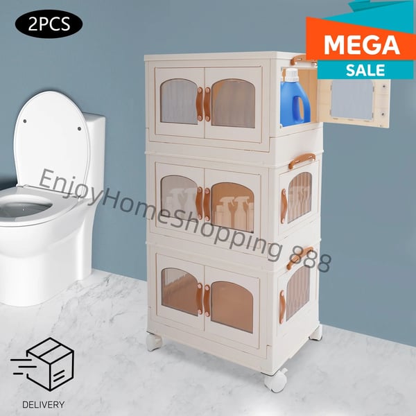 Køkkenorganizer - Opbevaringsreol - 3 niveauer - Fritstående gulvmodel - Ikke-foldbar - Størrelse M - Hvid