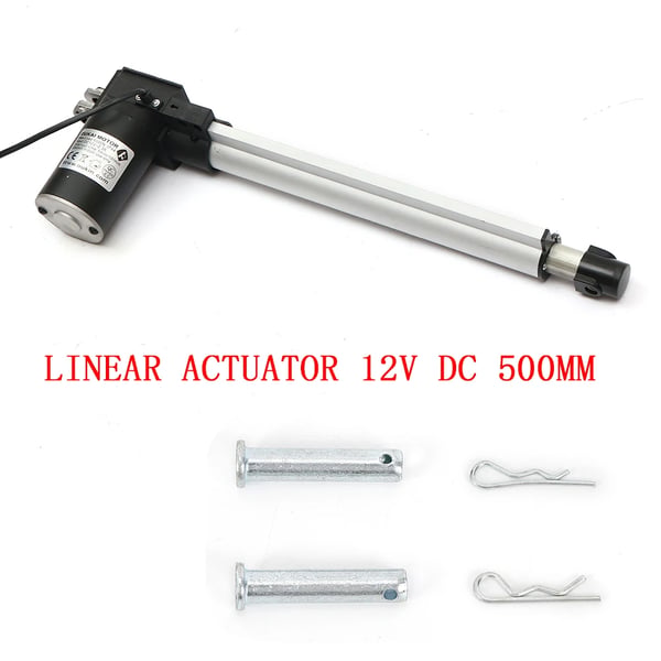 Lineær aktuator - 12 V DC - Slaglængde 500 mm - Kraft 6000 N - Maks løft 598 kg - Støj 48 dB