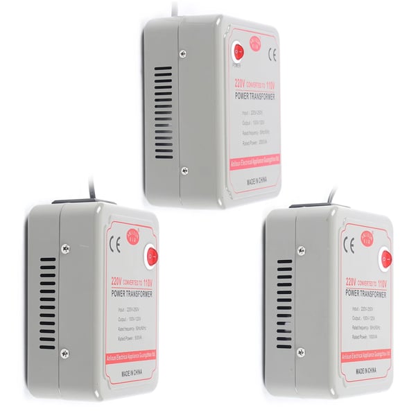 Spændingsomformer - Nedtransformator - 230–250V til 100–120V - 500W effekt - EU-stik - CE-certificeret - Guld