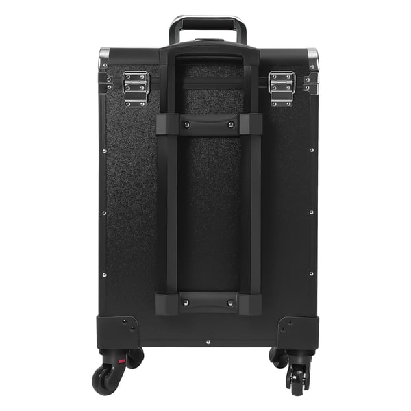 Makeupkuffert på hjul - Kosmetiktrolley - Stor Kapacitet - Med Lås - Skuffer - Aluminiumlegering - Til Salon - Sort
