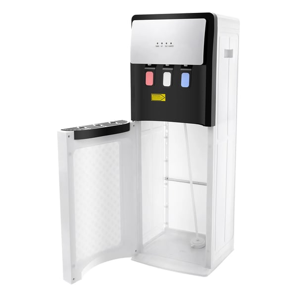 Vanddispenser - Gulvstående - Bundpåfyldt - Varm & Kold - Kapacitet 2 L/t Kold, 5 L/t Varm - 220V EU-Stik - Hvid