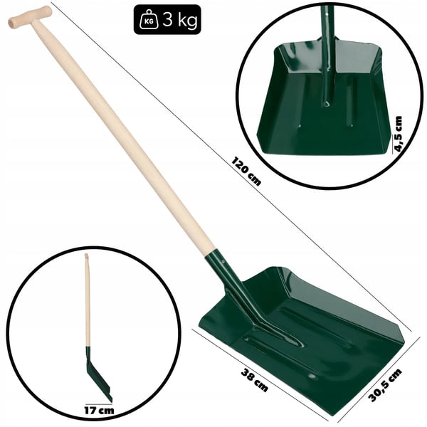 Askeskovl/Kulskovl - Til ovn/fyr - Langt skaft 120 cm - Til aske, kul, sand