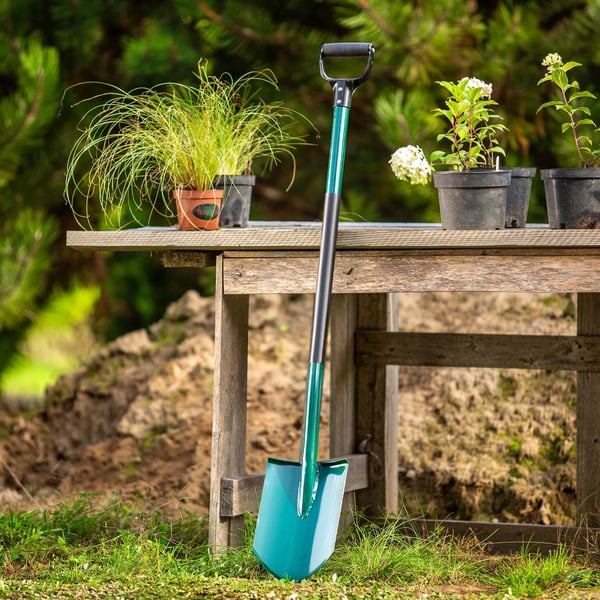 Havespade - Skovl - Skarp Spids - 118 cm - Metalblad - Ergonomisk Greb