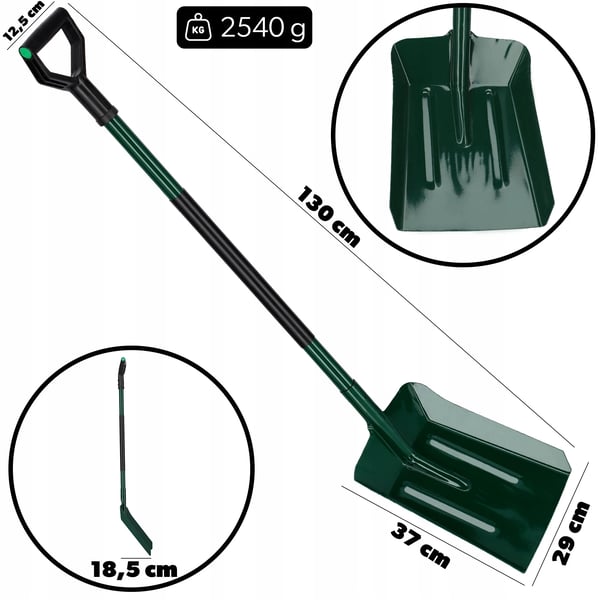 Skovl til kul, sand og aske - Langskaftet skovl - Skaft 140 cm - Til ovn og pejs